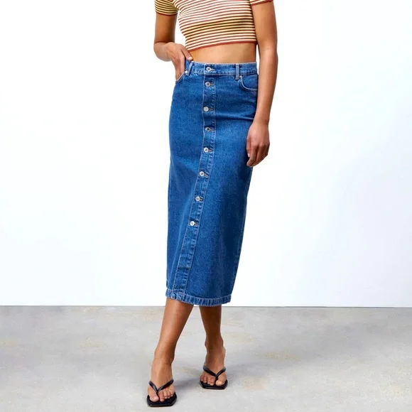 NWT ZARA Buttoned denim skirt - Picture 11 of 11